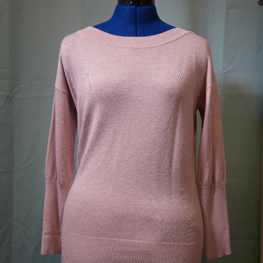 WHBM Pink Tunic/Top with boatneck collar Sz Small